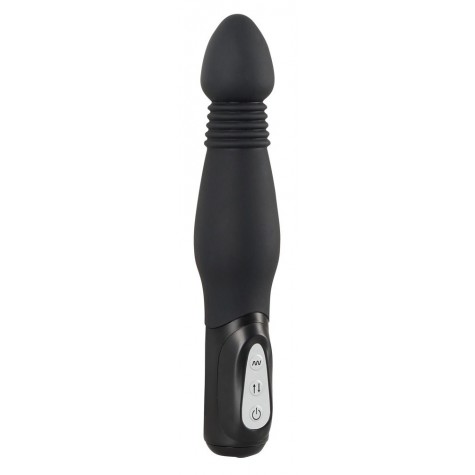 Чёрный анальный вибратор Thrusting Anal Vibe - 23,5 см.